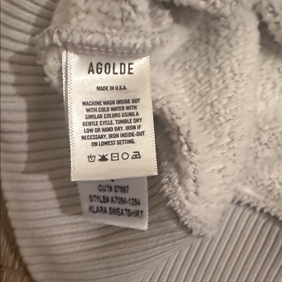 Agolde Los Angeles Klara V Neckline Oversized Grey Sweatshirt Size Large - Picture 10 of 11